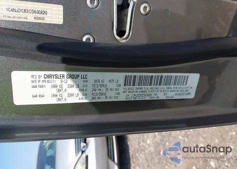 2012 Jeep Compass Limited from USA, damaged, VIN 1C4NJDCB2CD630820